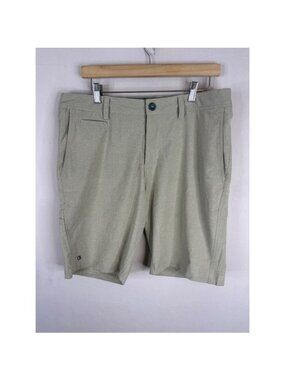 Linksoul Boardwalker Shorts Mens 34 Khaki Tan Heather Hybrid Golf Stretch LS651